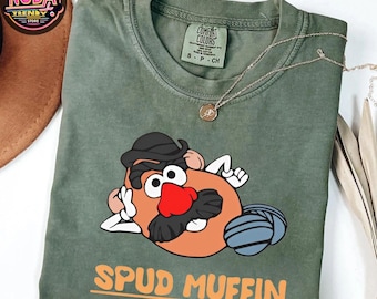 Koszulka Mr. Potato Head Spud Muffin Comfort Colors, Koszulka Disney dla mężczyzn, Koszulka dla kobiet, Koszulka Toy Story, Bluza Disney Family Matching