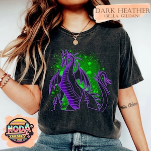 Vintage Disney shirt Maleficent Dragon portret, The Magic Kingdom T-shirt, shirt Disney familie-uitstapje, Walt Disney World, vakantie Disneyland afbeelding 1