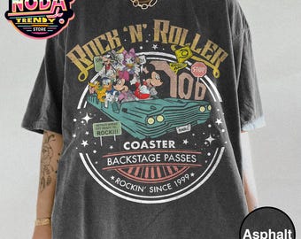 Camiseta de Disney Mickey y sus amigos Rock N Roller Coaster, camiseta de Disneyland Universal Hollywood Studios, camiseta de Disney World, viaje a Disneyland