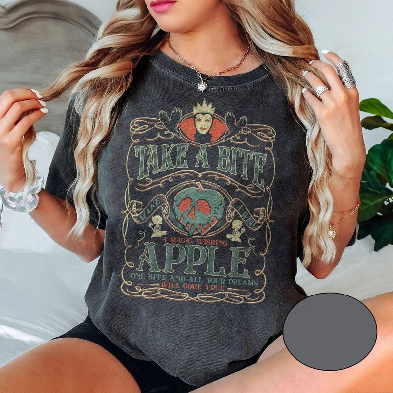 Vintage Snow White Evil Queen Disney Shirt, Snow White Take A Bite Shirt, Disney Villains T-shirt, Magic Kingdom, Disneyland Vacation Tee image 2
