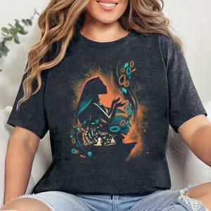 Camiseta retro con retrato de princesa Pocahontas de Disney, camiseta de Magic Kingdom, grupo de princesas de Disney, Walt Disney World, vacaciones en Disneyland imagen 4