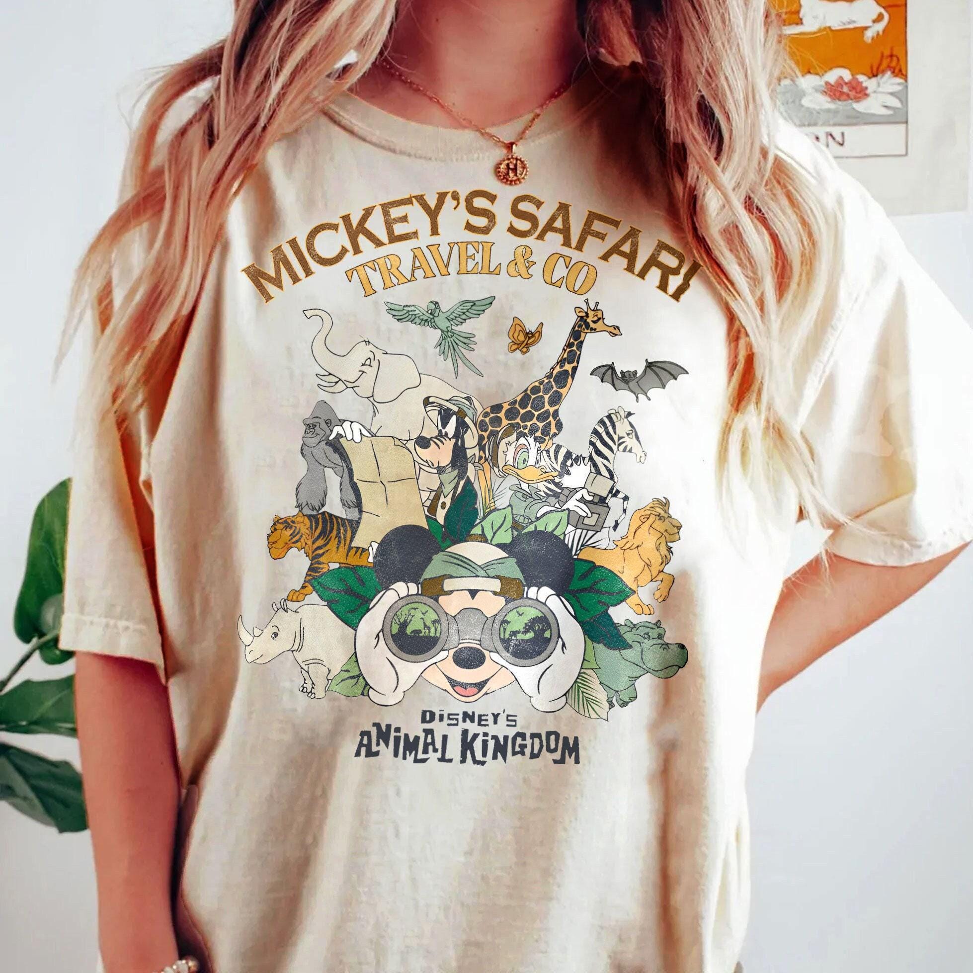 レトロミッキーマウスサファリアニマルキングダムTシャツ 