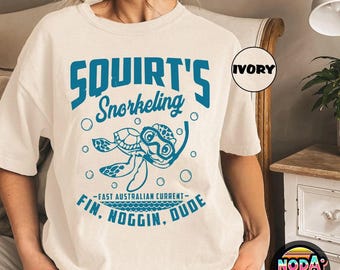 Cute Squirts Snorkeling Sea Turtle Comfort Colors Shirt, Disney Finding Dory Sweatshirt, Disneyworld Family, Disney Pixar Finding Nemo Shirt