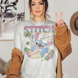 Vintage Disney Stitch Aloha-skjorta, sommarstrand-T-shirt