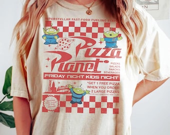 Camiseta de Toy Story de Pizza Planet, camiseta de extraterrestre de Toy Story de Disney, camisetas familiares de Toy Story, camiseta grupal de Disney, camiseta para amantes de la pizza, viaje a Disneyland