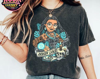 Vintage Disney Moana Princess T-Shirt, Ocean Love