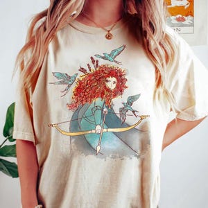 Retro Disney Brave Merida Princess Watercolor Portrait Shirt, The Magic Kingdom T-shirt, Disney Merida Princess, Walt Disney World Tee