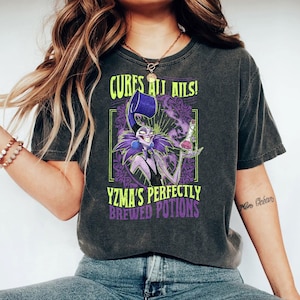Retro Disney Villains Yzma Poison Emperor&#39;S New Groove Shirt, Cures All Ails Yzma’S Perfectly Brewed Potions T-shirt, Vintage Kuzco Kronk