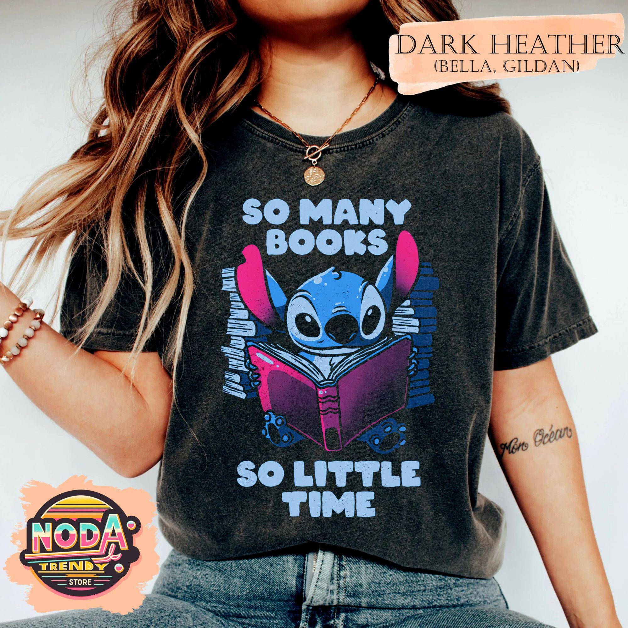 Disney Cute Stitch Sweatshirt, Disney Stitch So Many Books So Little Time Hoodie , Funny Stitch Shirt, Lazy Stitch T-Shirt, Disney Trip Tee