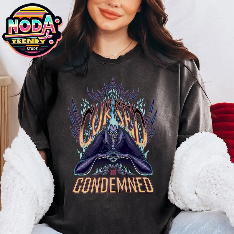 Retro Disney Villains Hercules Hades Cursed And Condemned Shirt, Walt Disney World T-shirt, Villains Group, The Magic Kingdom Tee image 1