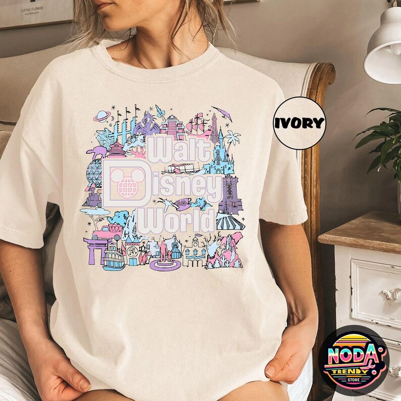 Retro Walt Disney World Comfort Colors Shirt, Disneyworld Family Shirts, Disneyworld Shirt, Epcot Center Shirt, Magic Kingdom Sweatshirt image 4