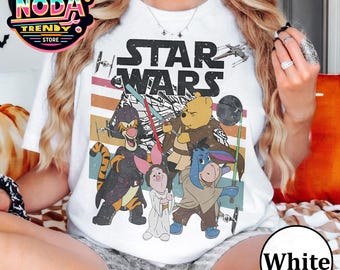 Koszulka z Kubusiem Puchatkiem i Gwiezdnymi Wojnami: Retro koszulka z motywem Galaxy's Edge