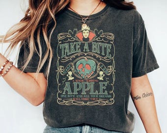 Vintage Snow White Evil Queen Disney Shirt, Snow White Take A Bite Shirt, Disney Villains T-shirt, Magic Kingdom, Disneyland Vacation Tee