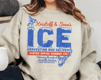 Camiseta retro de Frozen: Kristoff y Sven recogiendo hielo