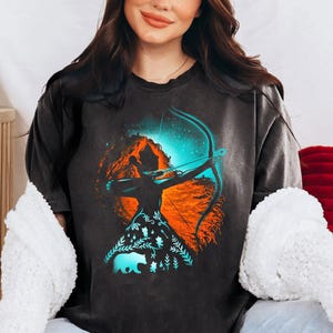 Camiseta retro con retrato de la princesa Mérida de Disney Brave, camiseta de Magic Kingdom, grupo de princesas de Disney, Walt Disney World, vacaciones en Disneyland