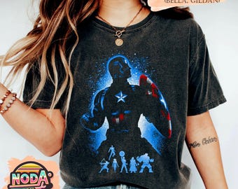 Retro Captain America Silhouette Shirt: Avengers Family Tee
