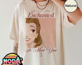 Retro Disney World Belle Princess Shirt, Enchanted To Meet You Tshirt, Disney Beauty And The Beast, Bella Princess Quote, Magical Parks