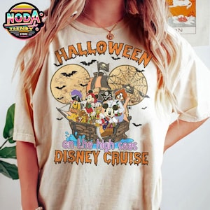 Vintage Mickey And Friends Disney Cruise Halloween Shirt, Halloween On The High Seas TShirt, Disney Family Cruise, Mickey&#39;s Not So Scary