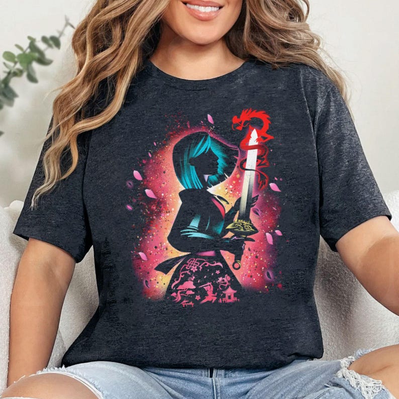 Chemise portrait rétro Disney Princesse Mulan, T-shirt Walt Disney World, Le royaume magique, groupe de princesses, T-shirt anniversaire Disney pour filles image 4