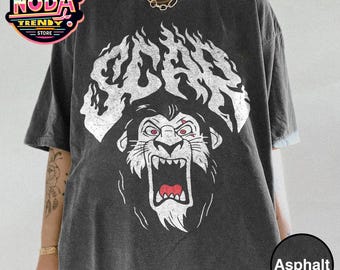 Camiseta con el retrato de Scar de los villanos de Disney, camiseta de El Rey León, Animal Kingdom, Crucero por la jungla, viaje familiar a Disneyland, Halloween de los villanos de Disney