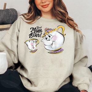 Disney Beauty And The Beast Chip And Mrs. Potts Shirt, Disney Best Mom Ever T-shirt, Disney Tea Pot And Cup, Disney Mother'S Day, Disney Mom