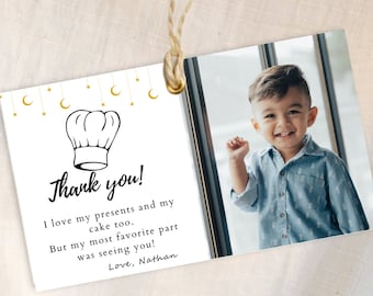 Little Chef Party Favors Cooking Party Souvenir Baking Birthday Thank you Tag Minimalist Chef Party