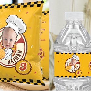 Pizza Party Chip Bag Water Bottle Label Printable Pizza Birthday Party Italian Birthday Party Chef Birthday Party Personalized Party Decor