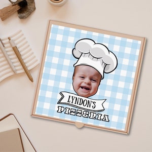 Pizzadoos op maat afdrukbaar met foto Pizza Feestdecoratie Pizza Chef Verjaardag Italiaans feest Decor Chef Feest Decor Gepersonaliseerde afdrukbaar