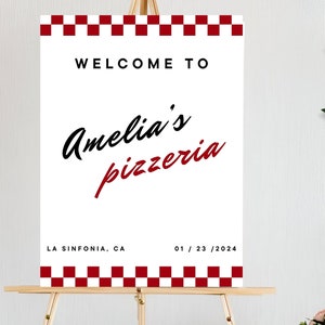 Pizza Birthday Party Welcome Sign Editable Template, Pizza Making Party, Pizza Party Printable Welcome Decor, Digital Instant Download