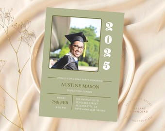 Graduation Party Invitation, Grad Party Invite, Template Editable, Graduation Announcement, Graduation Party Invite Download, Class of 2025