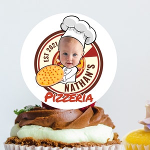 Pizza Party Cupcake Toppers Pizza Birthday Party Italian Birthday Party Chef Birthday Party Personalized Printable Toppers or stickers