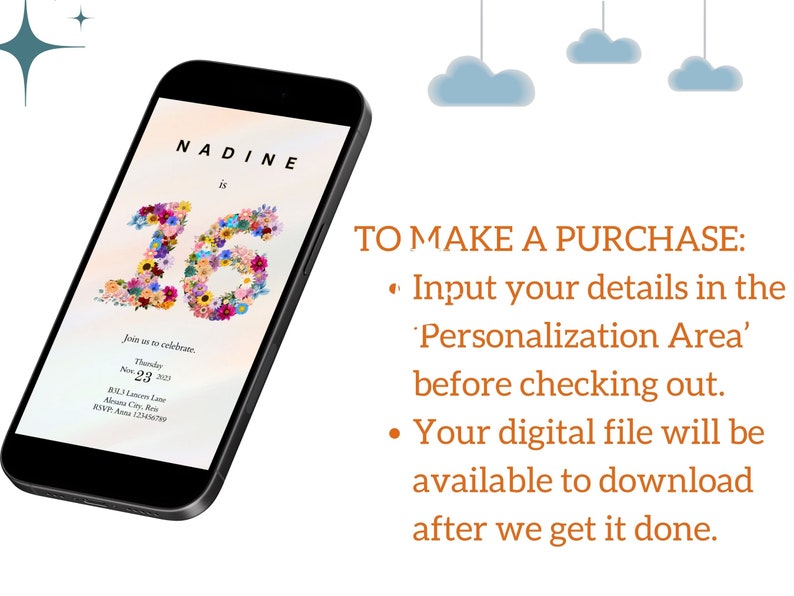 Custom Made Invitation, Personalized Electronic Invite, Create Any ...
