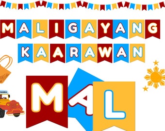 Filipino Birthday Banner Filipino Party Decoration Maligayang Kaarawan PRINTABLES Pinoy Pinay Filipino Fiesta Tagalog, Filipino Banner