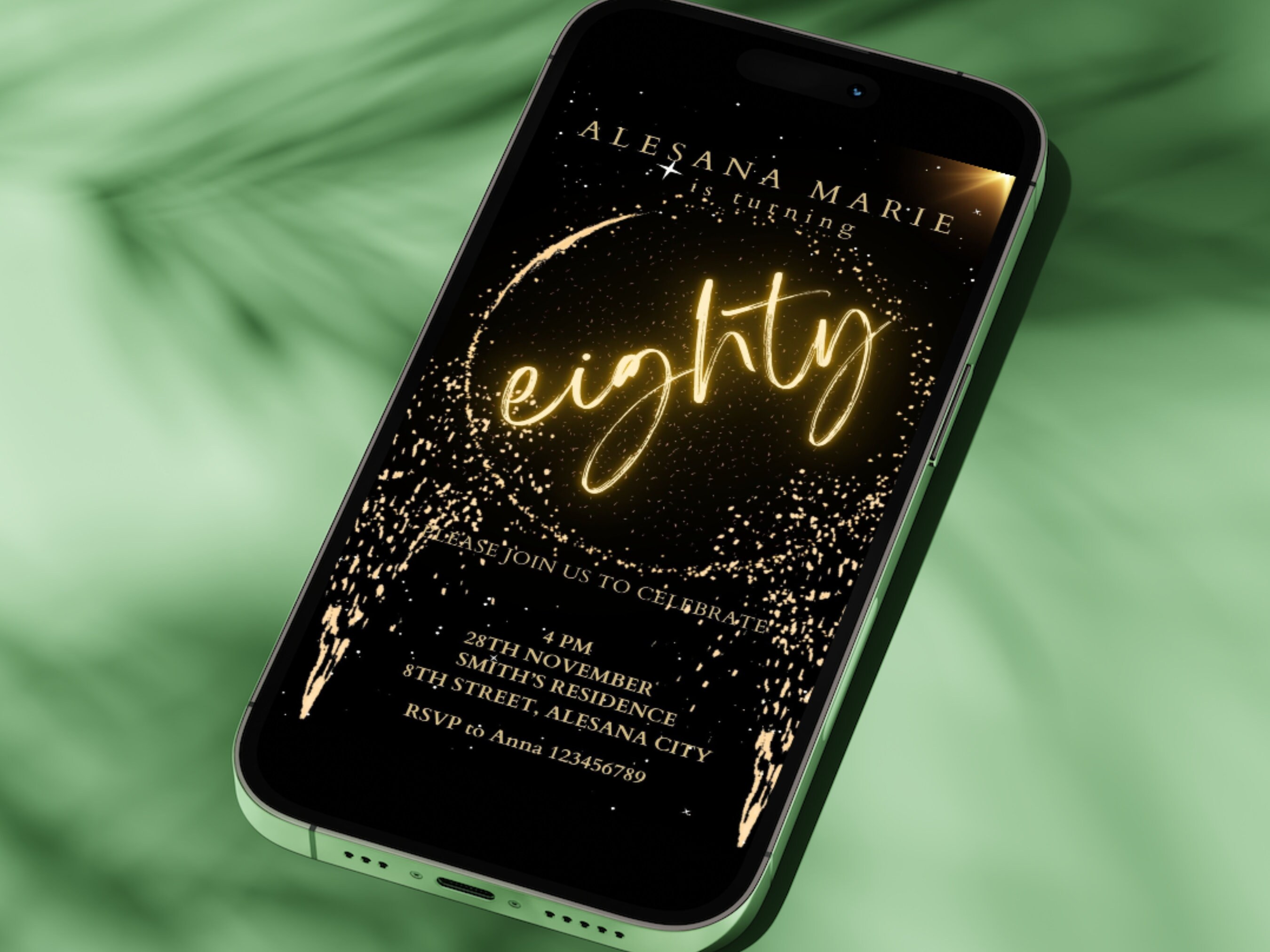Eighty, 80th, Birthday Invite, Evite, E-invite, Invitation Template ...