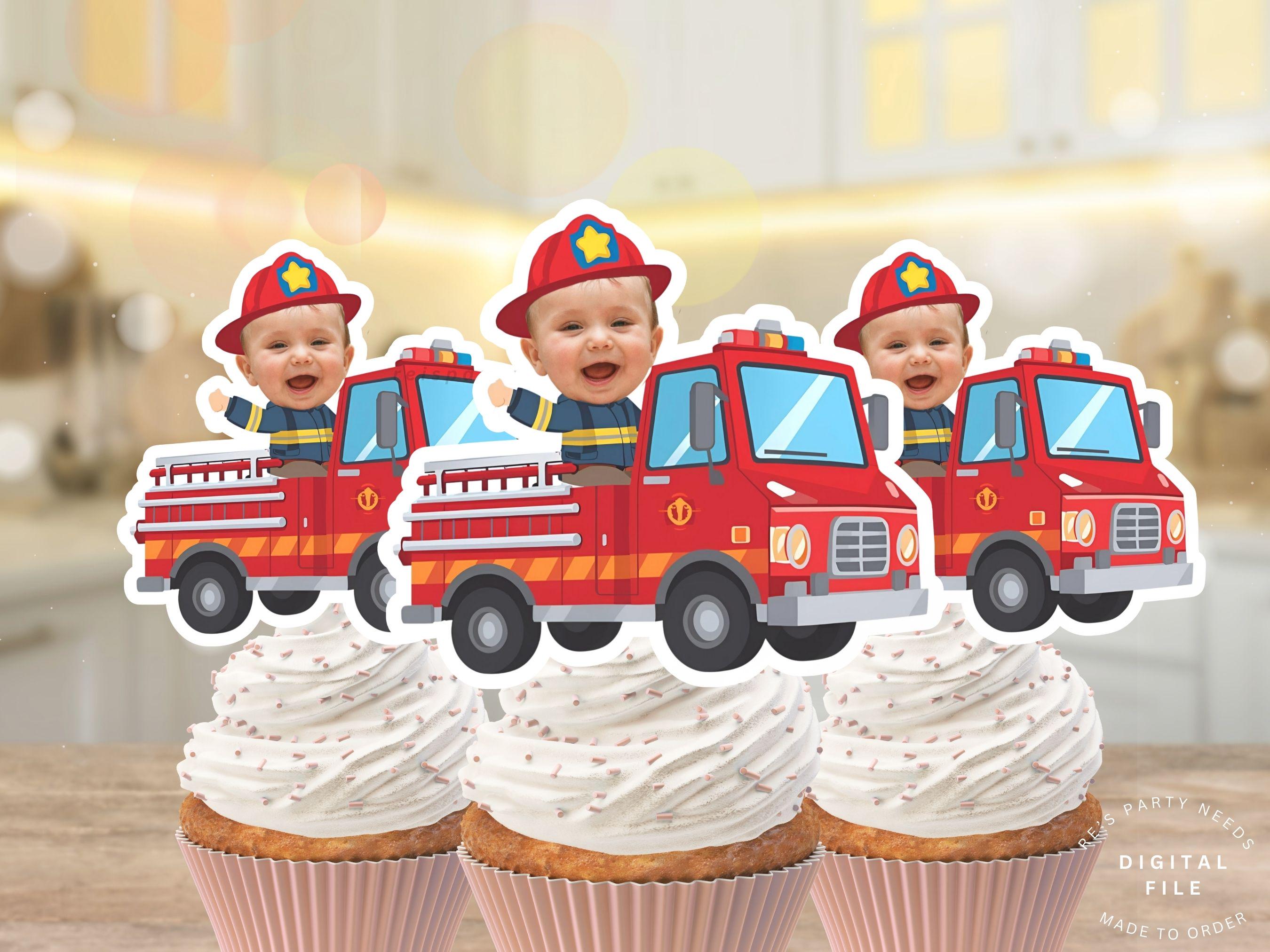 Fire Fighter Topper Printable Firefighter Personalized Face Cupcake Toppers - Etsy