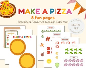 Make a Pizza Craft for Kids Printable, Build a Pizza Cut and Paste
