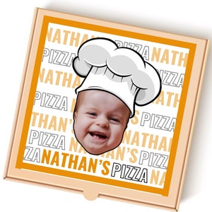 Pizza Box Custom Printable with Photo Pizza Party Decoration Pizza Chef Birthday Italian Party Decor Chef Party Decor Personalized Pizza Box