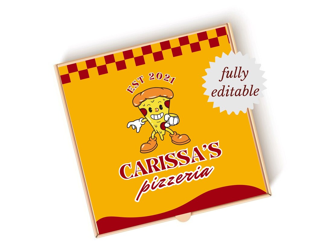 Pizza Box Printable Label | Pizzeria Birthday Party | Italian Birthday ...