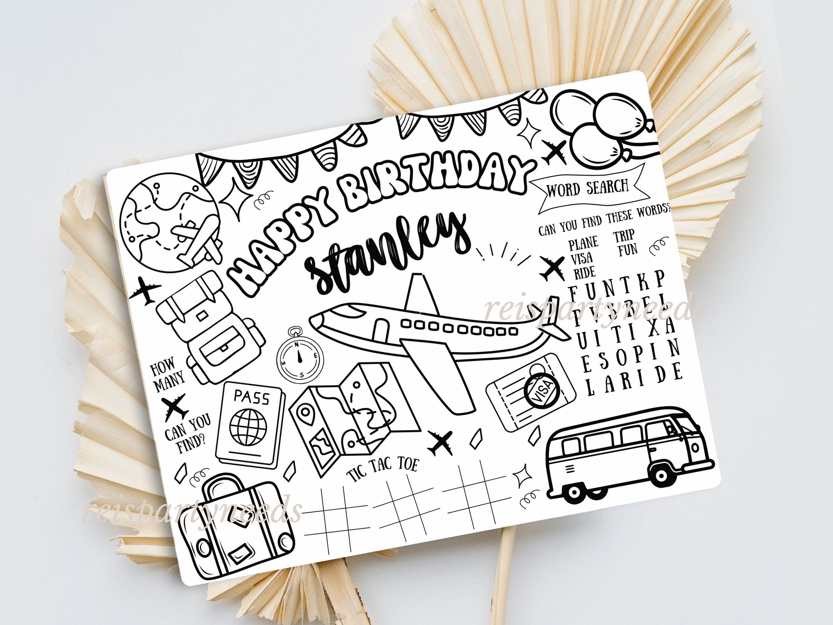 37 Easy Airplane Crafts for Kids: Perfect for All Ages 34 Personalized Printable Travel Coloring Placemat, Travel Birthday…
