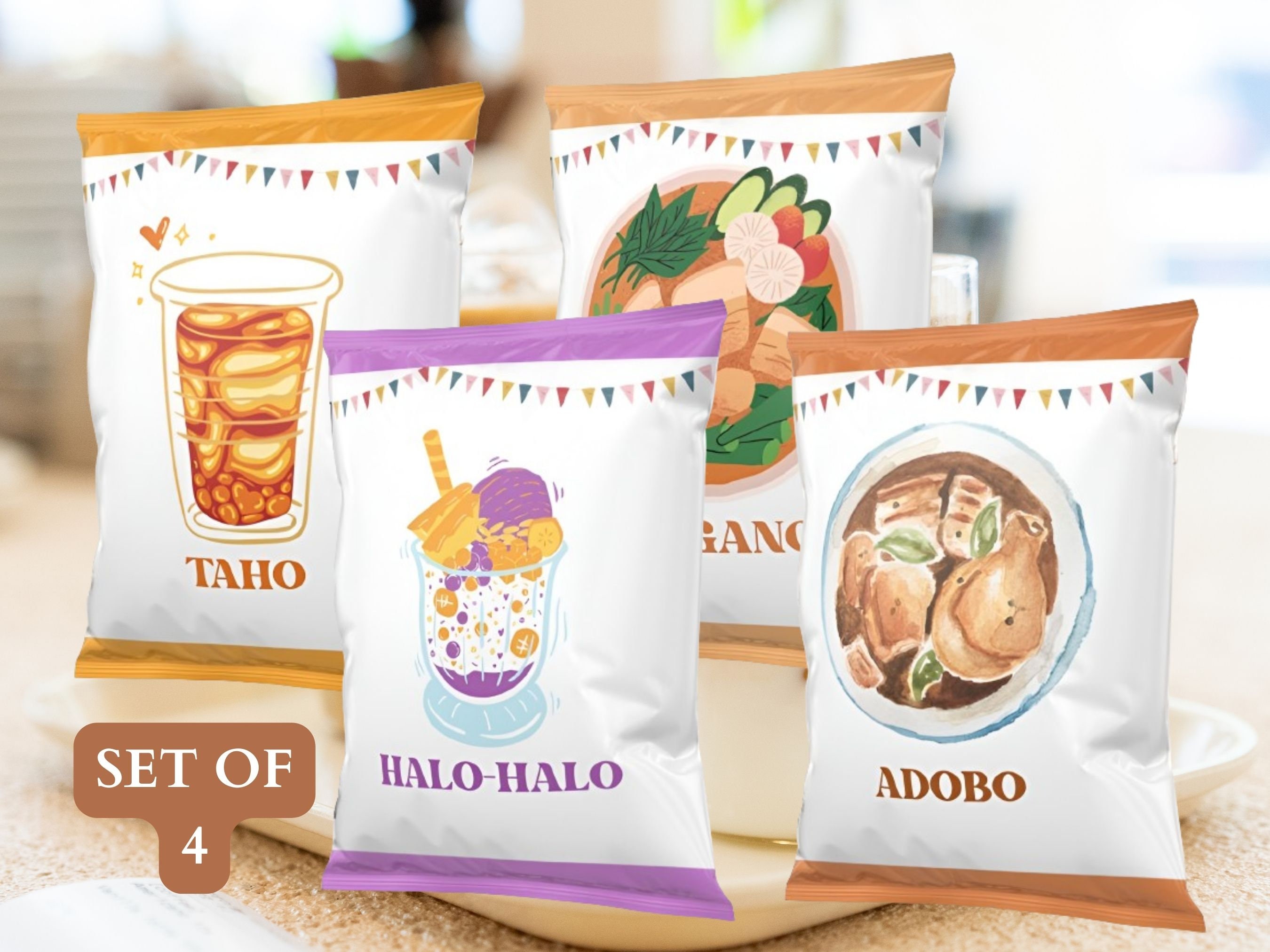 Printable Filipino Birthday Party Favors, Filipino Party Food Chip Bag Printable