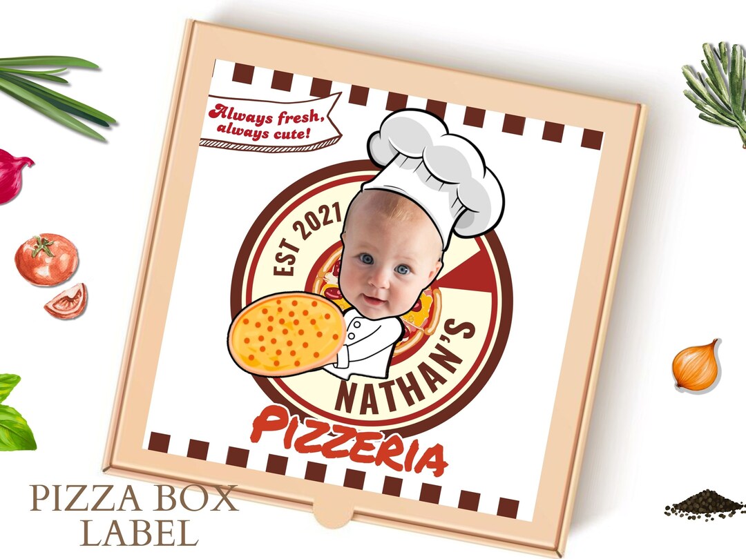 Customizable Pizza Box Label White Pizza Box Printable Label Pizza Birthday Party Italian Birthday ...