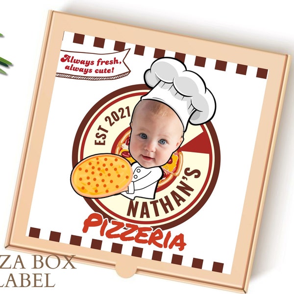 White Pizza Box Printable Label Pizza Birthday Party Italian Birthday Chef Birthday Party Personalized Printable Label Party Decor