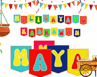 Filipino Birthday Banner Filipino Party Decoration Maligayang Kaarawan PRINTABLES Pinoy Pinay Filipino Fiesta Tagalog, Lola, Lolo