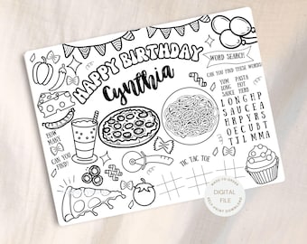 Italienische Geburtstags Malvorlagen | Heilige Cannoli Aktivität | Heilige Ravioli | Pizza-Party | Geburtstags-Spiel | Bday Decor | 11x8,5