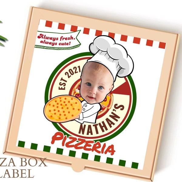 Pizza Box Custom Printable with Photo Pizza Party Decoration Pizza Chef Birthday Italian Party Decor Chef Party Decor Personalized Template