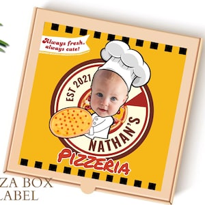 Pizza Box Printable Label Pizza Birthday Party Italian Birthday Party Chef Birthday Party Personalized Printable Label Party Decor