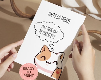 Carte d'anniversaire drôle | Chat Meme | Amour et affection | Joyeux anniversaire ! | Joli cadeau d'anniversaire pour petite amie, petit ami, mari, femme, elle, lui