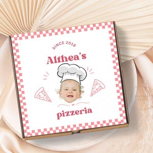 Custom Face Pink Pizza Box Printable, Pizza Birthday, Adults Kids Pizza Party Italian Birthday Decorations, Pizza Box Label DIY, Girl Pizza