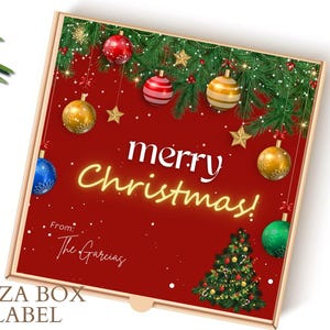 Personalisierte Weihnachtspizza Box Benutzerdefinierte druckbare Pizza Party Dekoration Pizza Chef Feiertage Italienische Weihnachtsfeier Dekor Chef Party Dekor