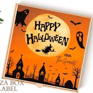 Printable Halloween Pizza Box Custom Orange Pizza Party Decoration Pizza Chef Birthday Italian Party Decor Restaurant Pizza Personalized